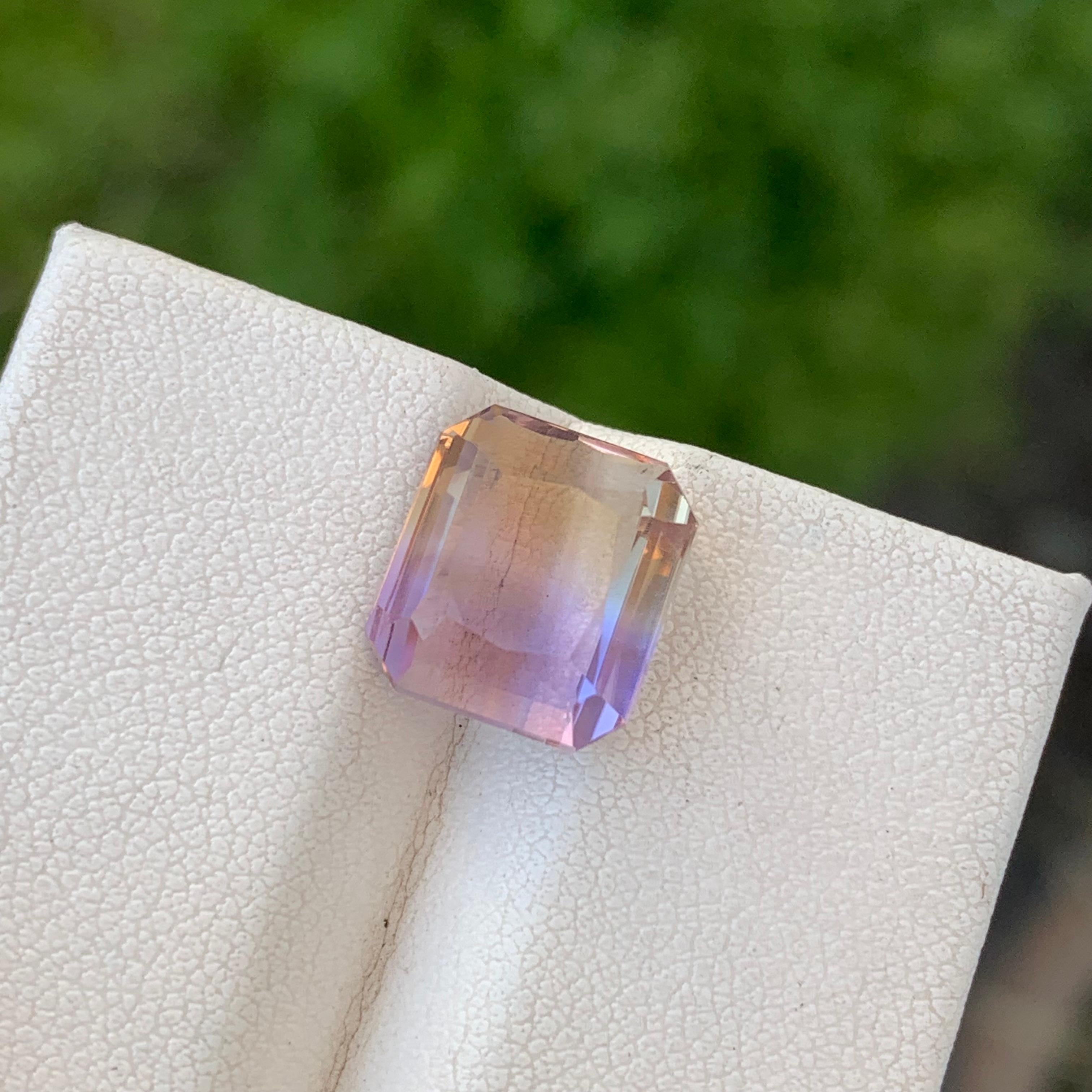 8.15 Carat Natural Loose Ametrine Emerald Shape Gem For Jewellery  In New Condition For Sale In Peshawar, PK
