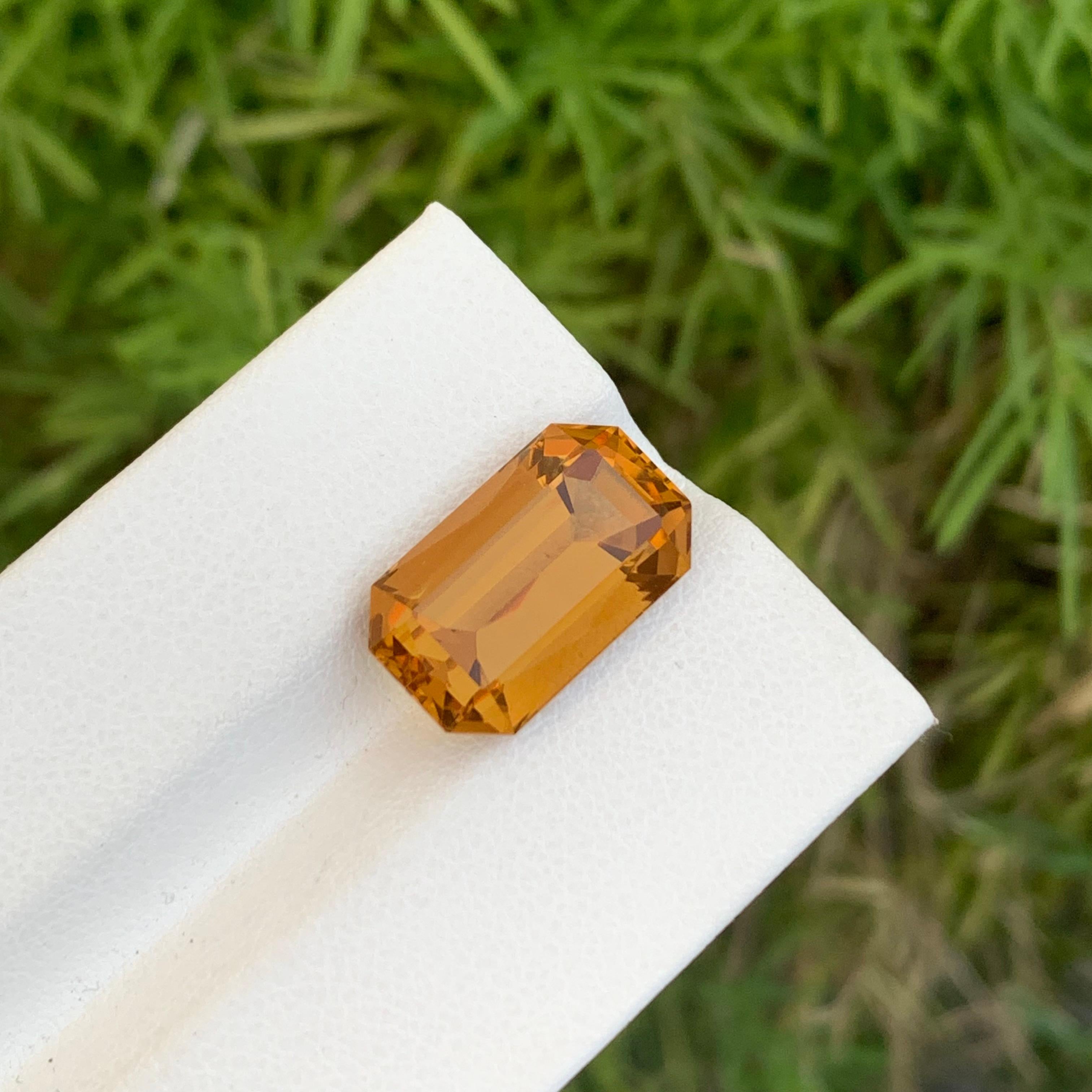 8,15 Karat natürlicher loser Citrin in Smaragdform aus brasilianischem Minenschliff im Angebot 4