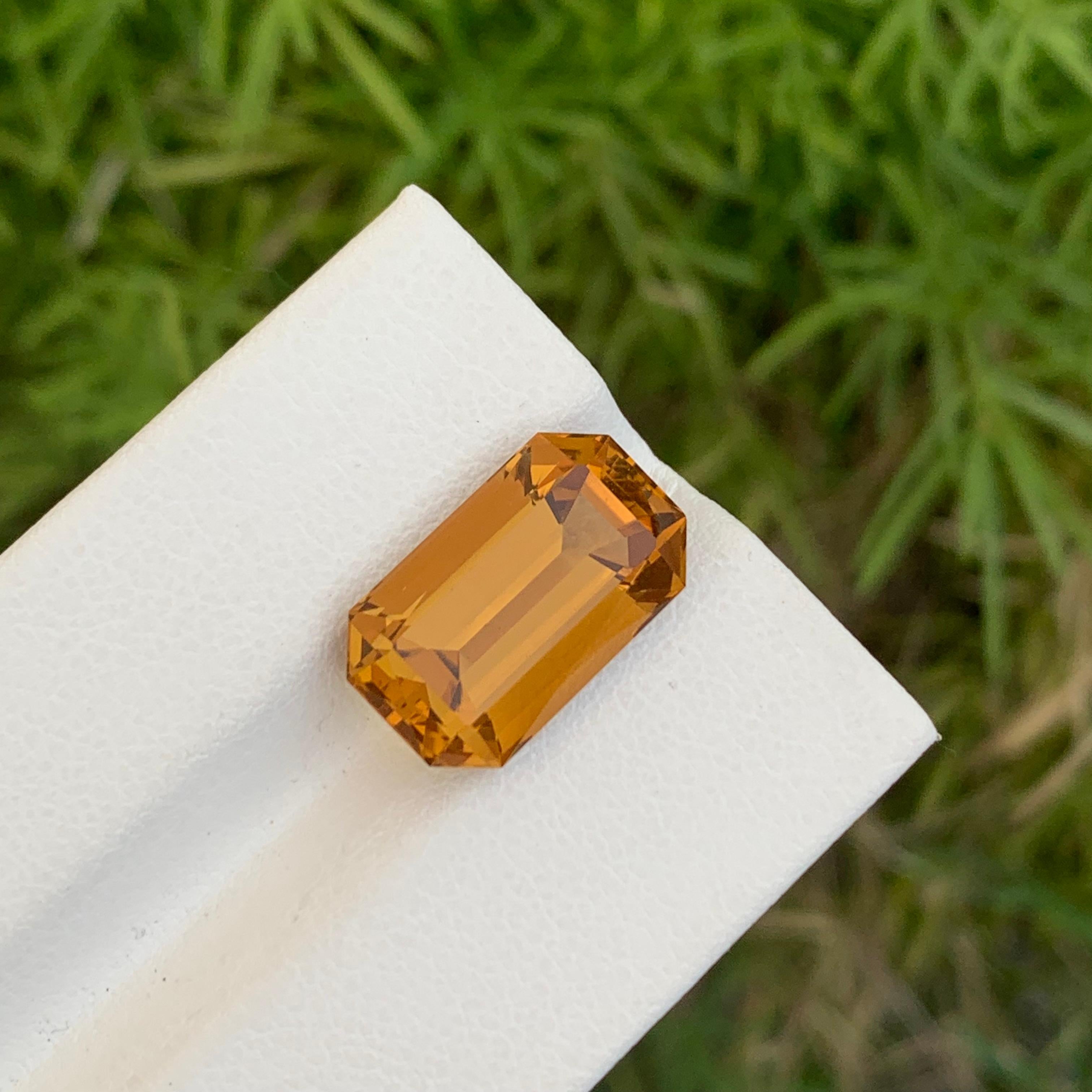 8,15 Karat natürlicher loser Citrin in Smaragdform aus brasilianischem Minenschliff im Angebot 2