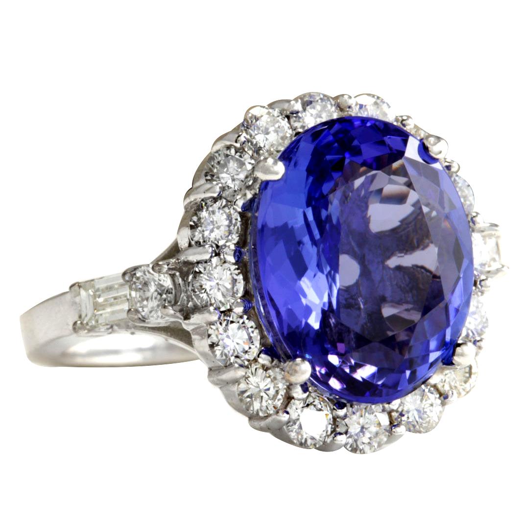 Introducing our exquisite 8.15 Carat Tanzanite 14 Karat White Gold Diamond Ring, a true testament to elegance and luxury. Crafted with precision and stamped with 14K white gold, this ring boasts a total weight of 8.2 grams, ensuring both durability