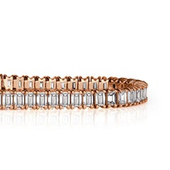 8.15ct Emerald Cut Diamond Tennis Bracelet in 18k Rose Gold