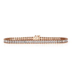 8.15ct Emerald Cut Diamond Tennis Bracelet in 18k Rose Gold