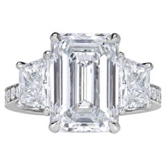 8.15ct Emerald Cut Lab Grown Diamond Engagement Ring