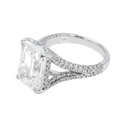 8.16 Carat Emerald Diamond Ring 18K White Gold Signature Sophistication