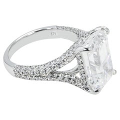 8.16 Carat Emerald Diamond Ring 18K White Gold Signature Sophistication