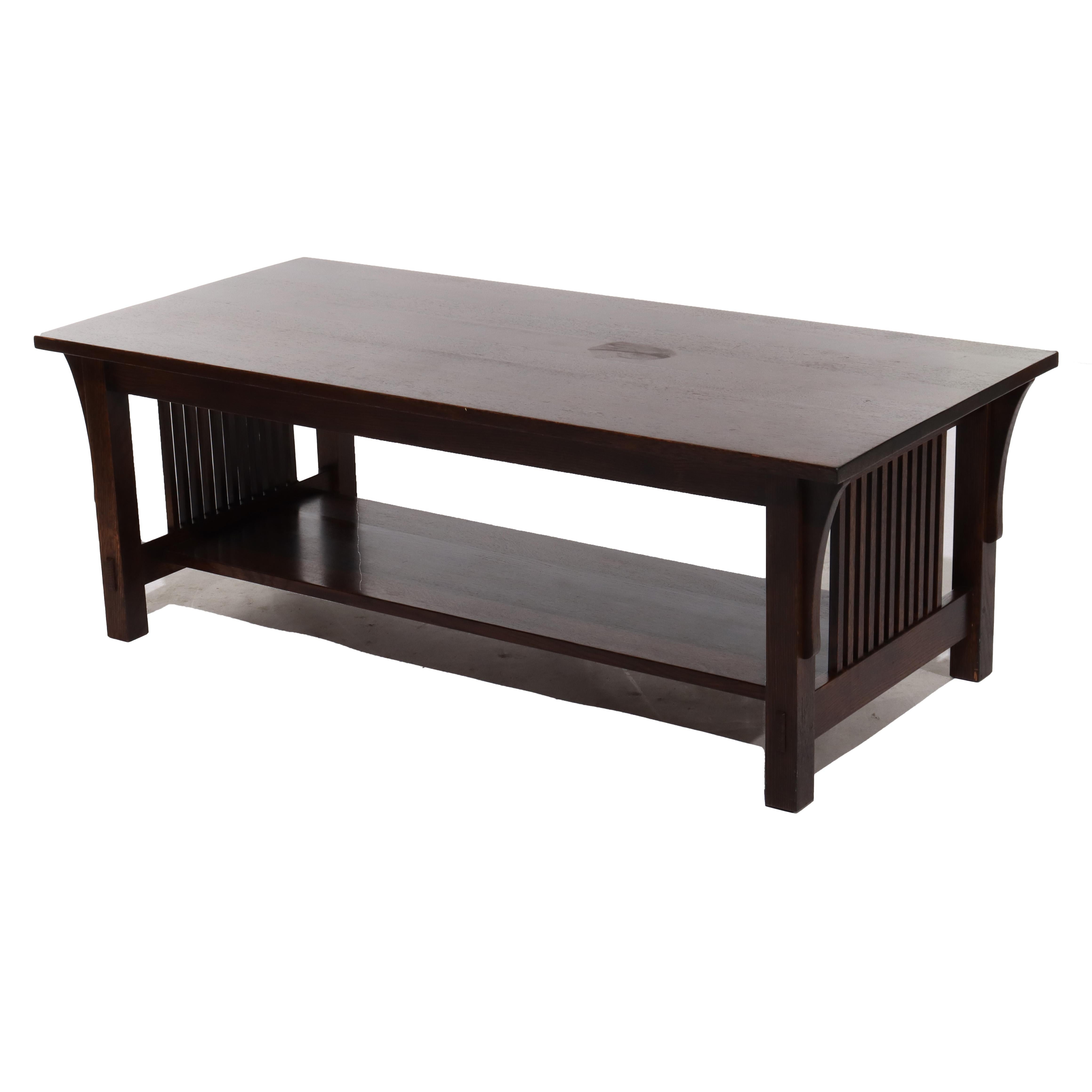 81616-TW Vintage Stickley Arts & Crafts Mission Oak Coffee Table 20thC For Sale 1