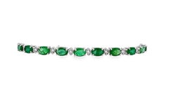 14K Ladies Emerald and Diamonds Bracelet
