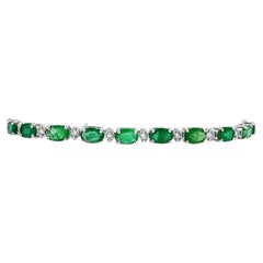 Bracelet d'émeraudes et de diamants 14K pour dames