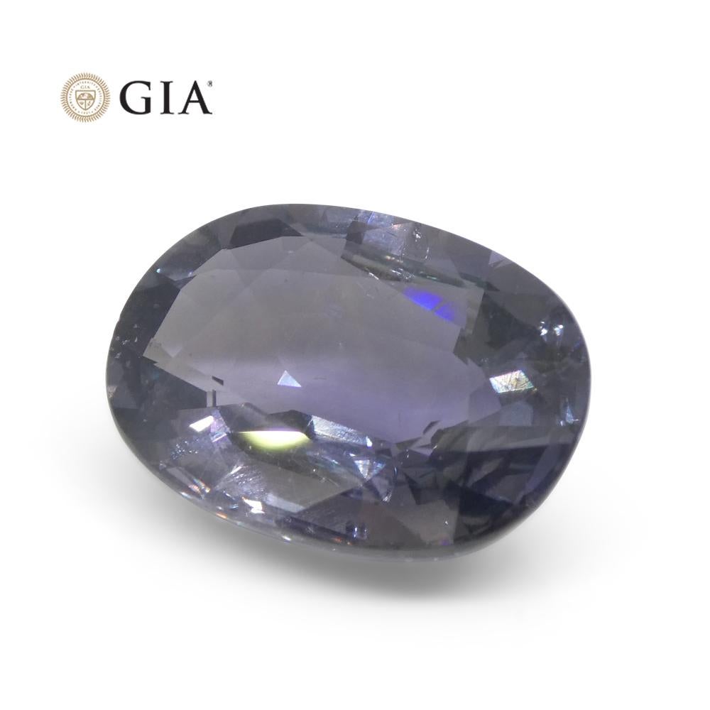 8.16ct Oval Grayish Violet to Pinkish Purple Sapphire GIA Certified For Sale 7