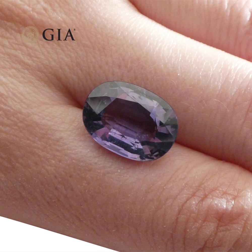 8.16ct Oval Grayish Violet to Pinkish Purple Sapphire GIA Certified For Sale 9