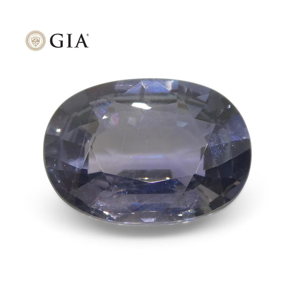 8.16ct Oval Grayish Violet to Pinkish Purple Sapphire GIA Certified For Sale 1