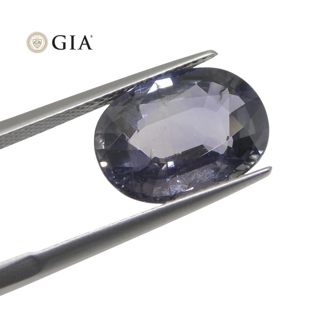 8.16ct Oval Grayish Violet to Pinkish Purple Sapphire GIA Certified For Sale 2