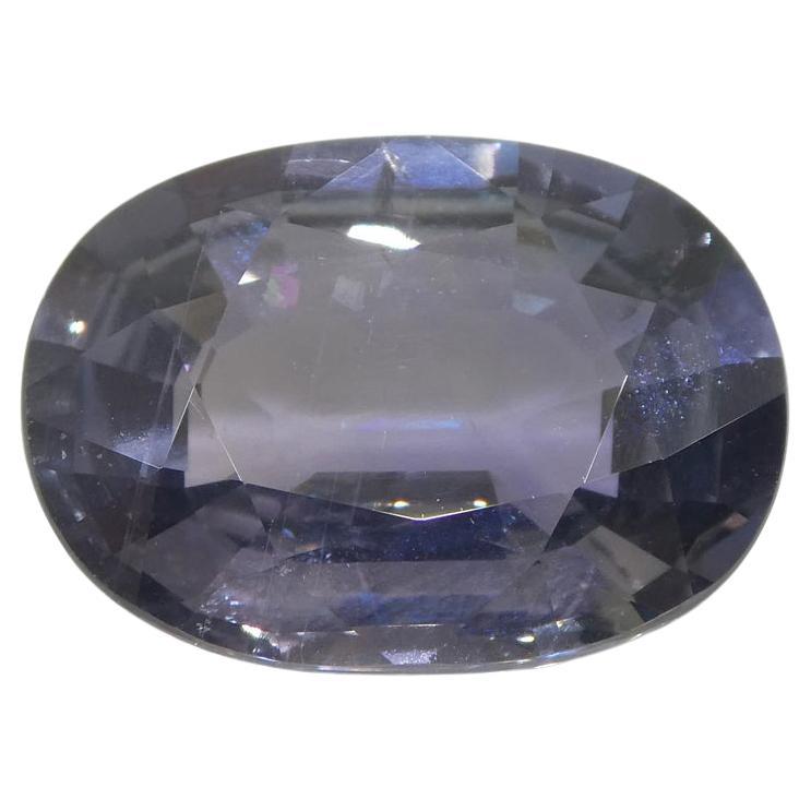 Oval Cut 8.16ct Oval Grayish Violet to Pinkish Purple Sapphire GIA Certified For Sale