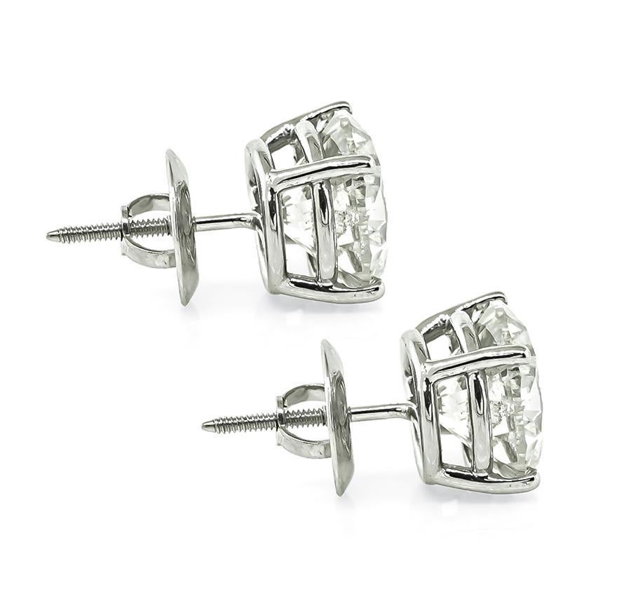 Round Cut 8.16cttw Diamond Stud Earrings