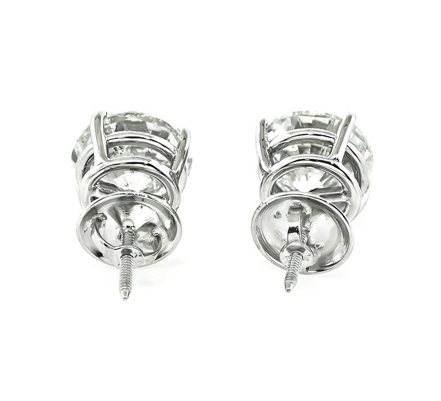 8.16cttw Diamond Stud Earrings In Good Condition In New York, NY