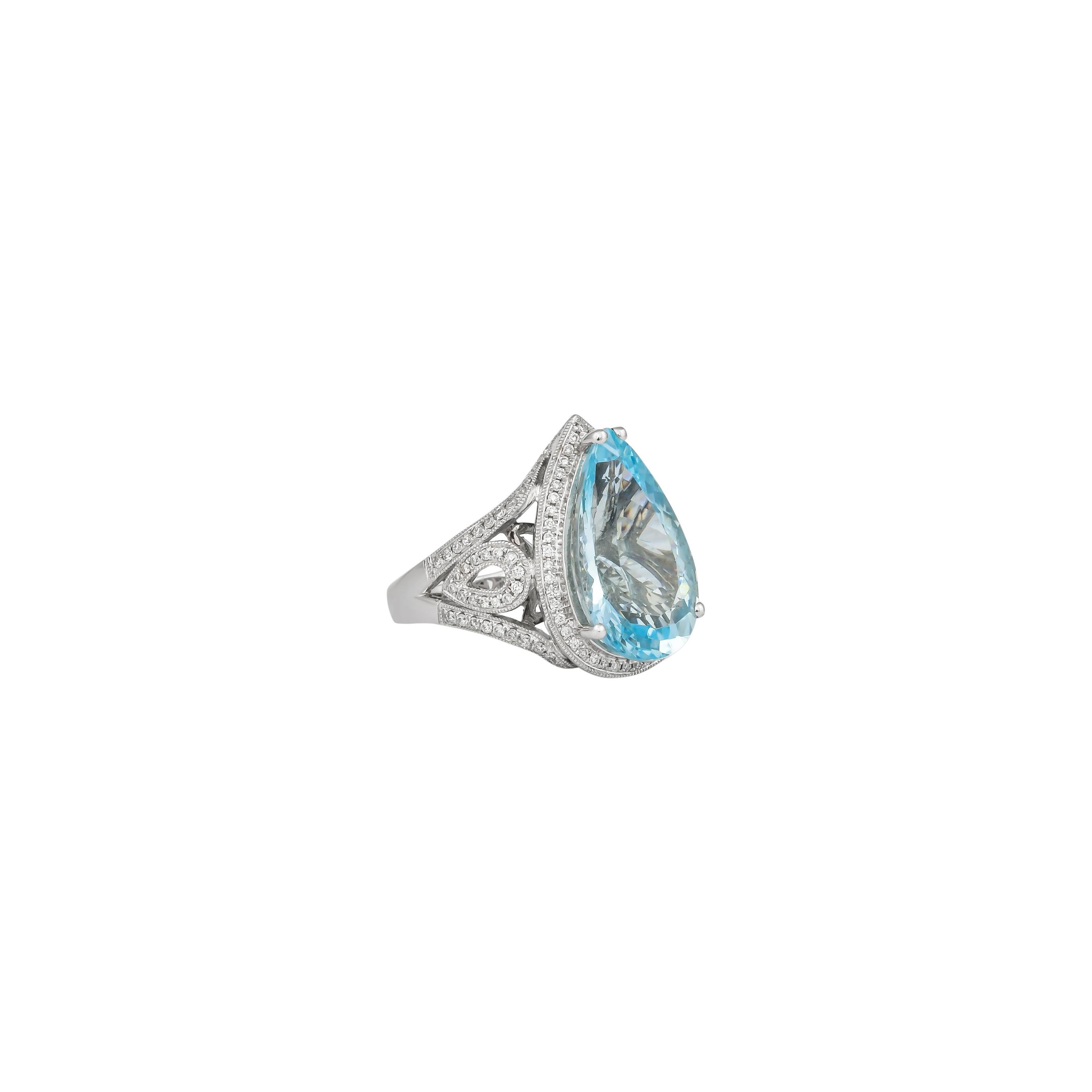 This collection features an array of aquamarines with an icy blue hue that is as cool as it gets! Accented with diamonds these rings are made in white gold and present a classic yet elegant look. 

Classic aquamarine ring in 18K white gold with