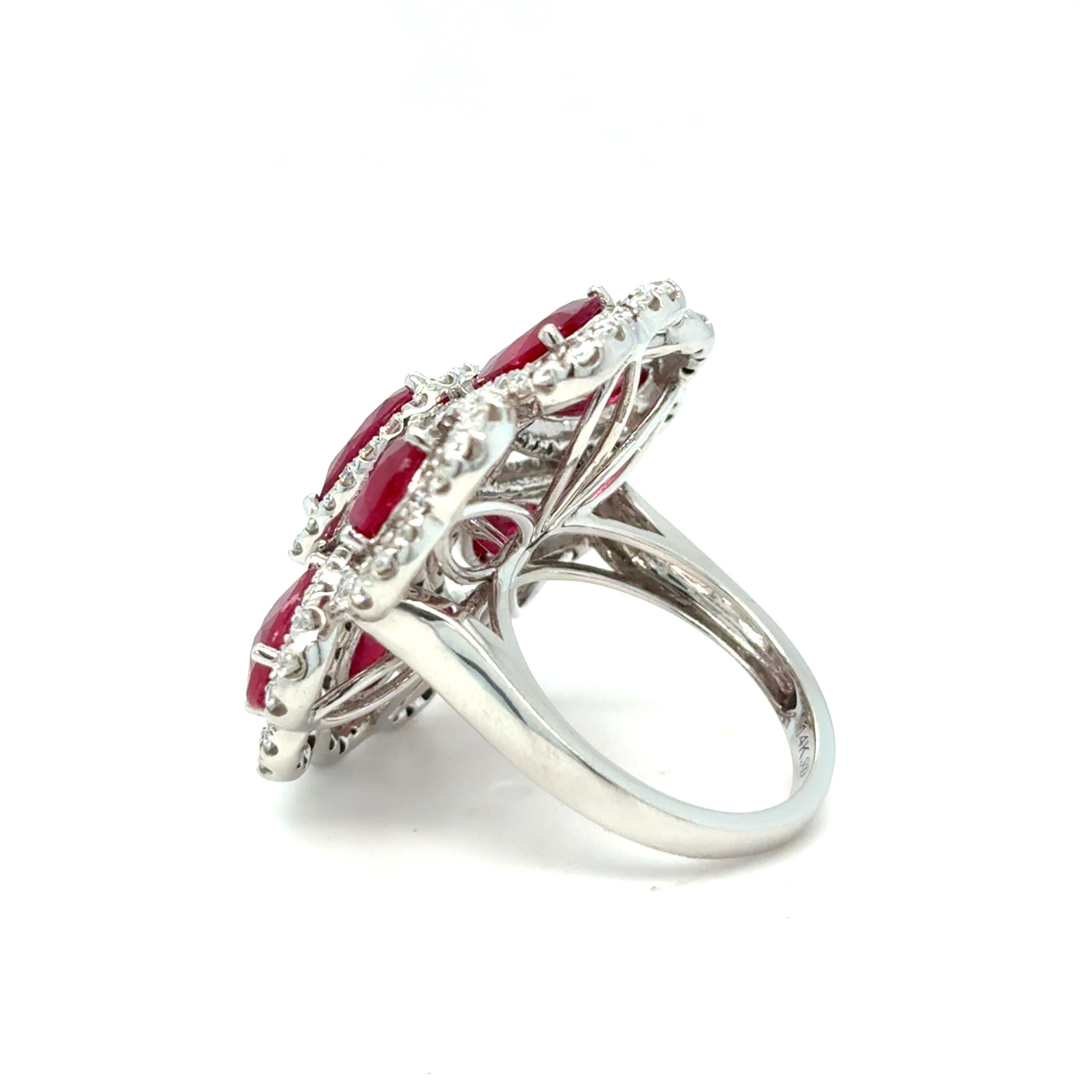 8.17 Karat Rubin-Diamant-Cocktailring im Angebot 4