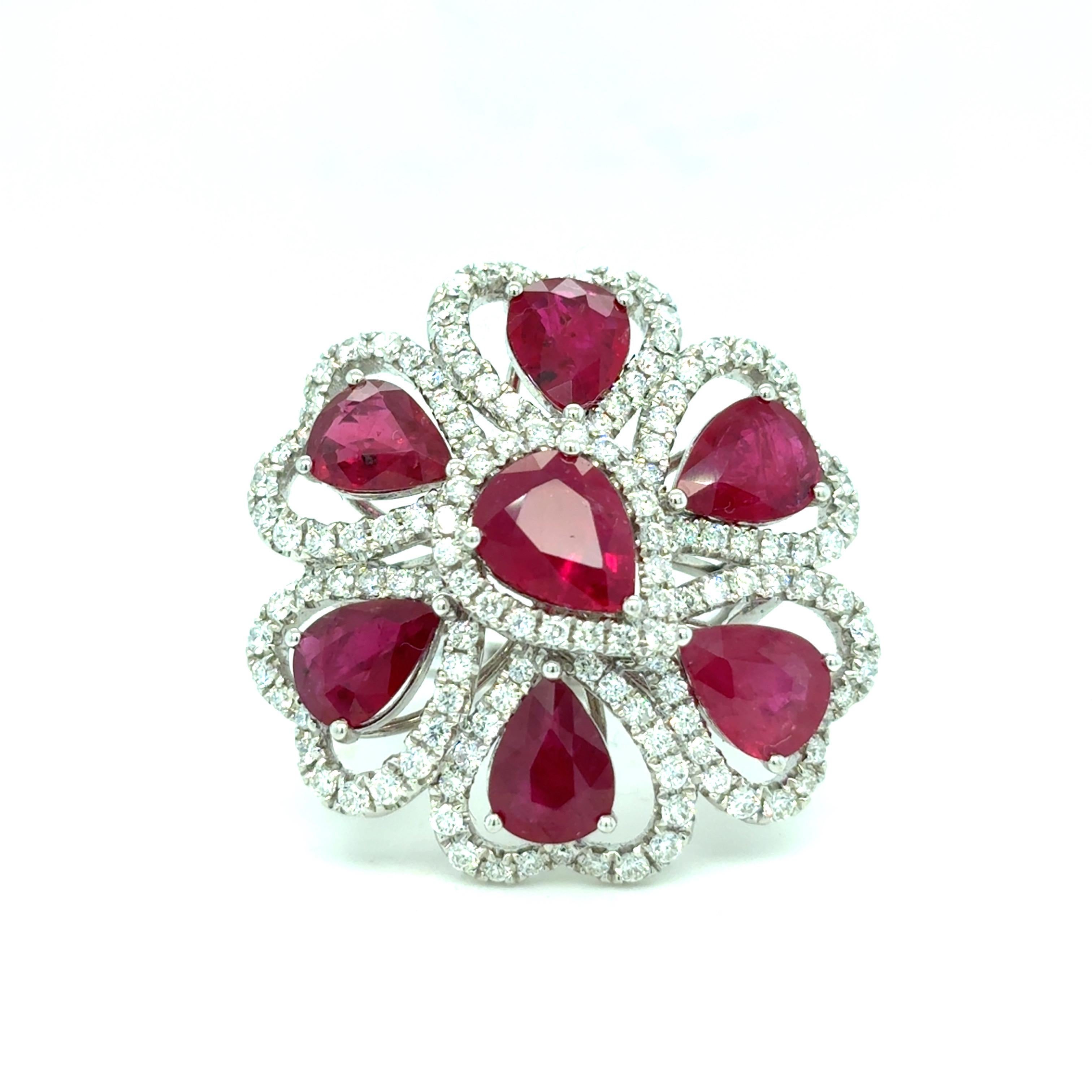 8.17 Karat Rubin-Diamant-Cocktailring im Angebot 8