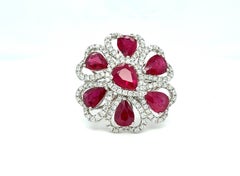 8.17 Carat Ruby Diamond Cocktail Ring