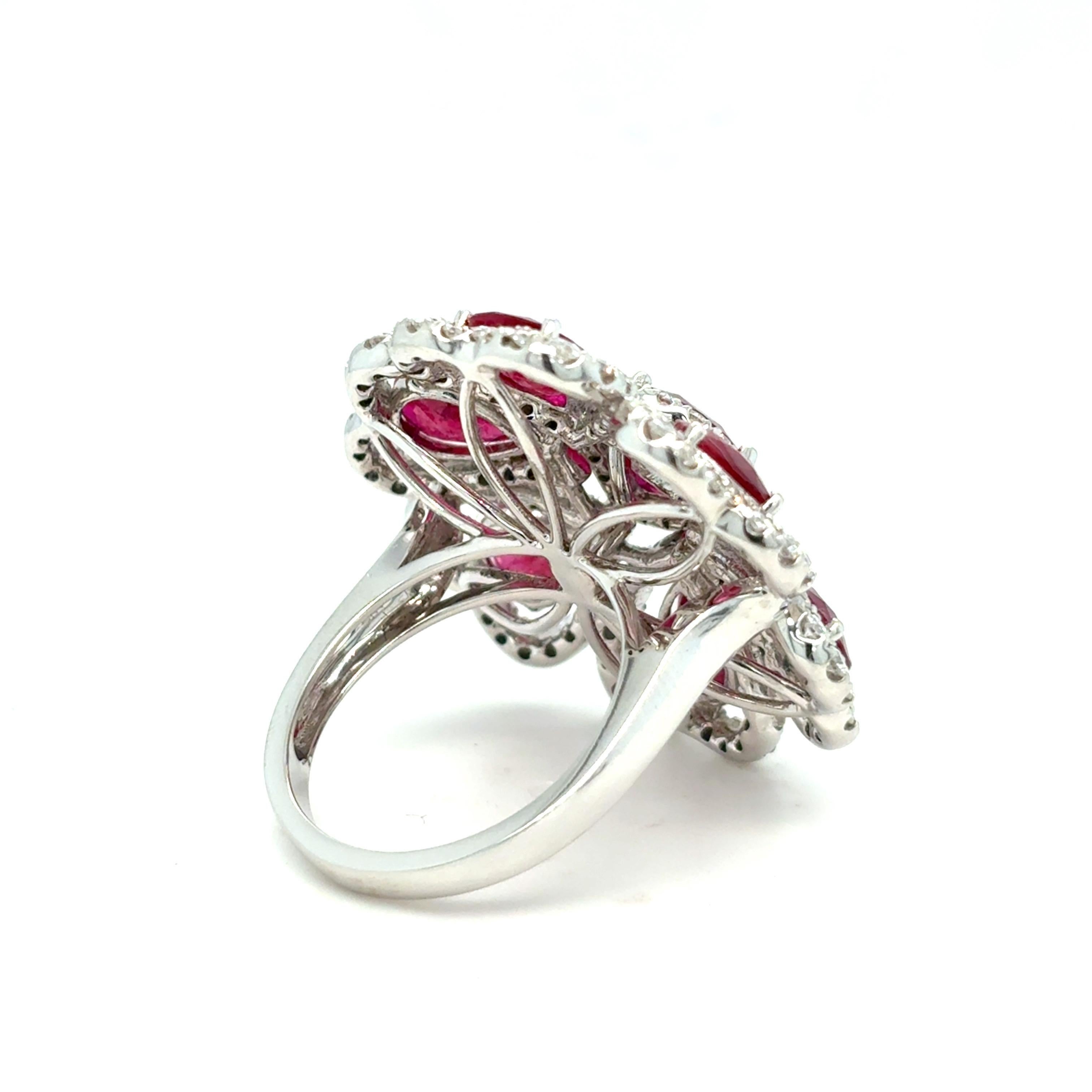 8.17 Karat Rubin-Diamant-Cocktailring im Angebot 1