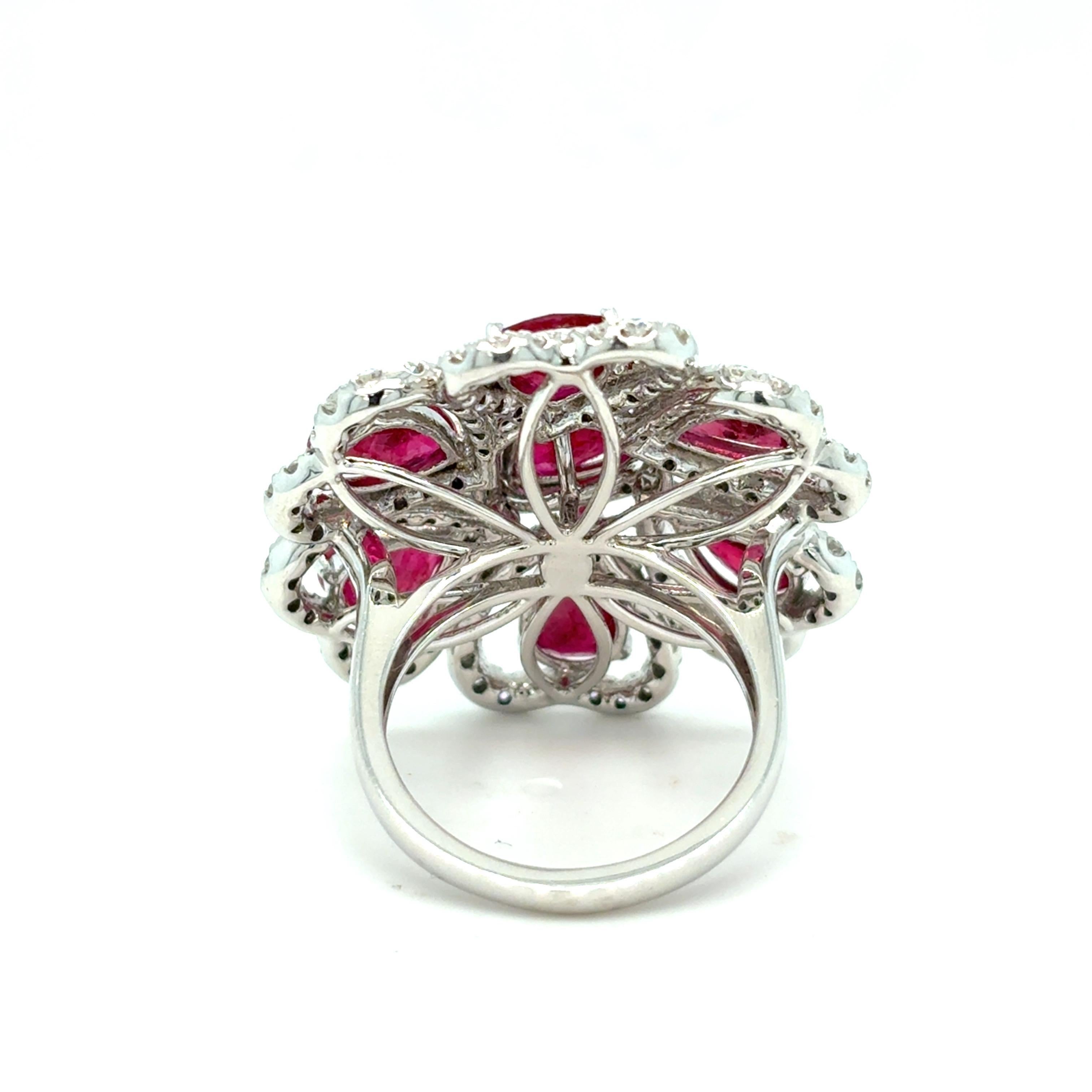 8.17 Karat Rubin-Diamant-Cocktailring im Angebot 2