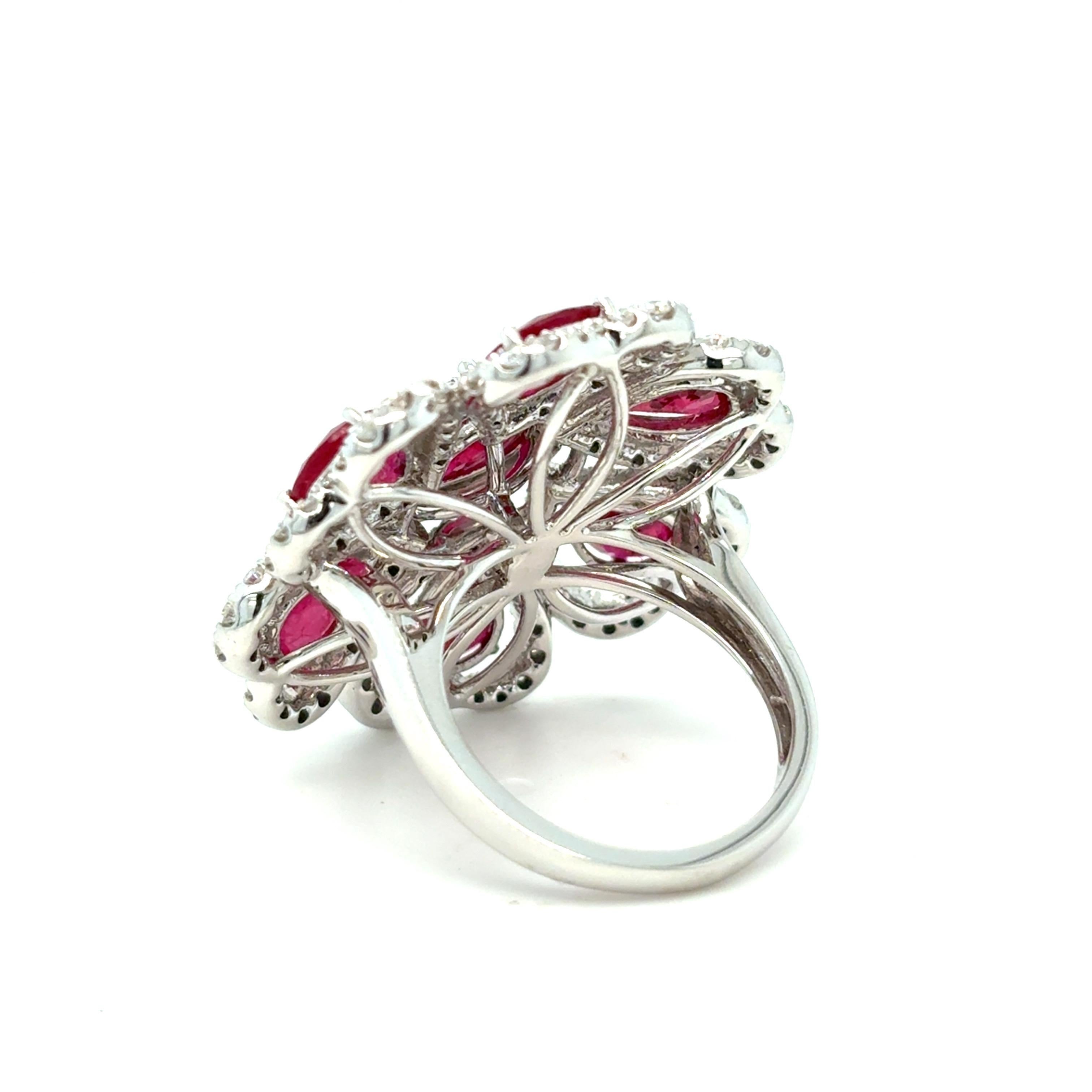 8.17 Karat Rubin-Diamant-Cocktailring im Angebot 3