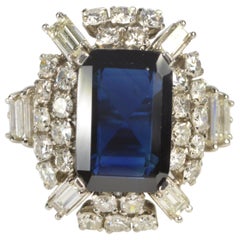 8.17 Carat Sapphire Diamond Ring