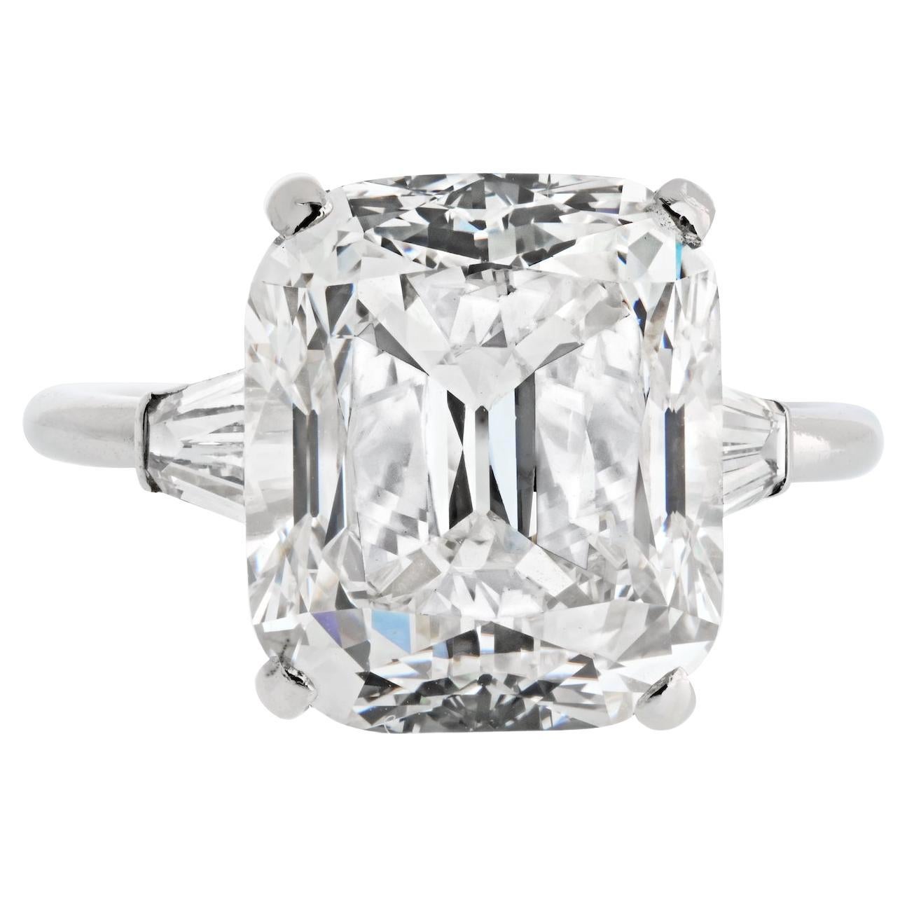 8.17ct Cushion Old Mine Cut Diamond L color SI2 clarity GIA Engagement Ring For Sale