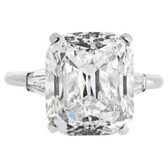 Bague de fiançailles GIA, diamant coussin taille vieille mine de 8,17 carats, couleur L, pureté SI2