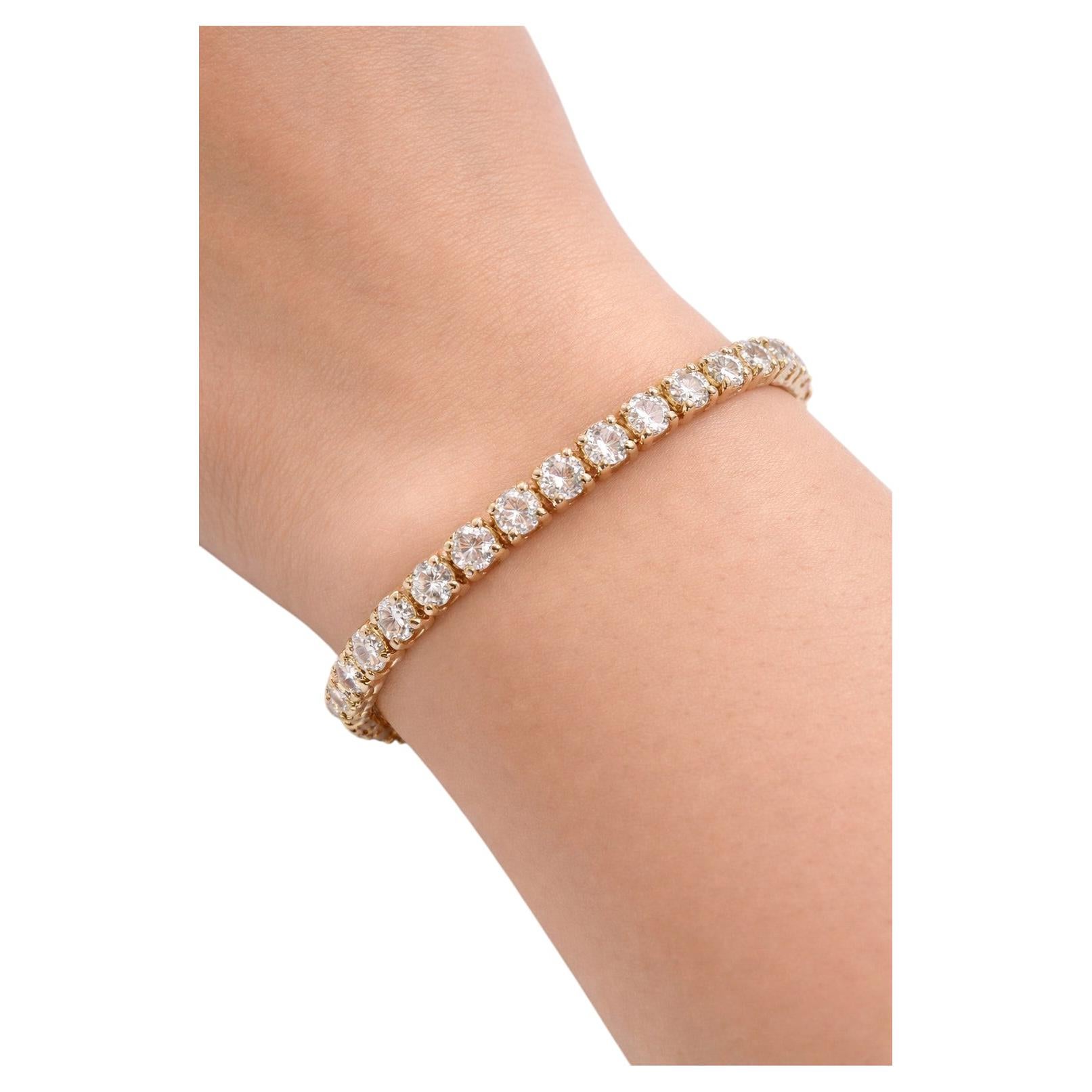 FACTORY-DIRECT PRICING, 8.18 ct Natural Diamond Tennis Bracelet, 14K Yellow Gold