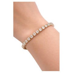 Bracciale tennis con diamanti naturali da 8,18 ct, oro giallo 14K, nuovo