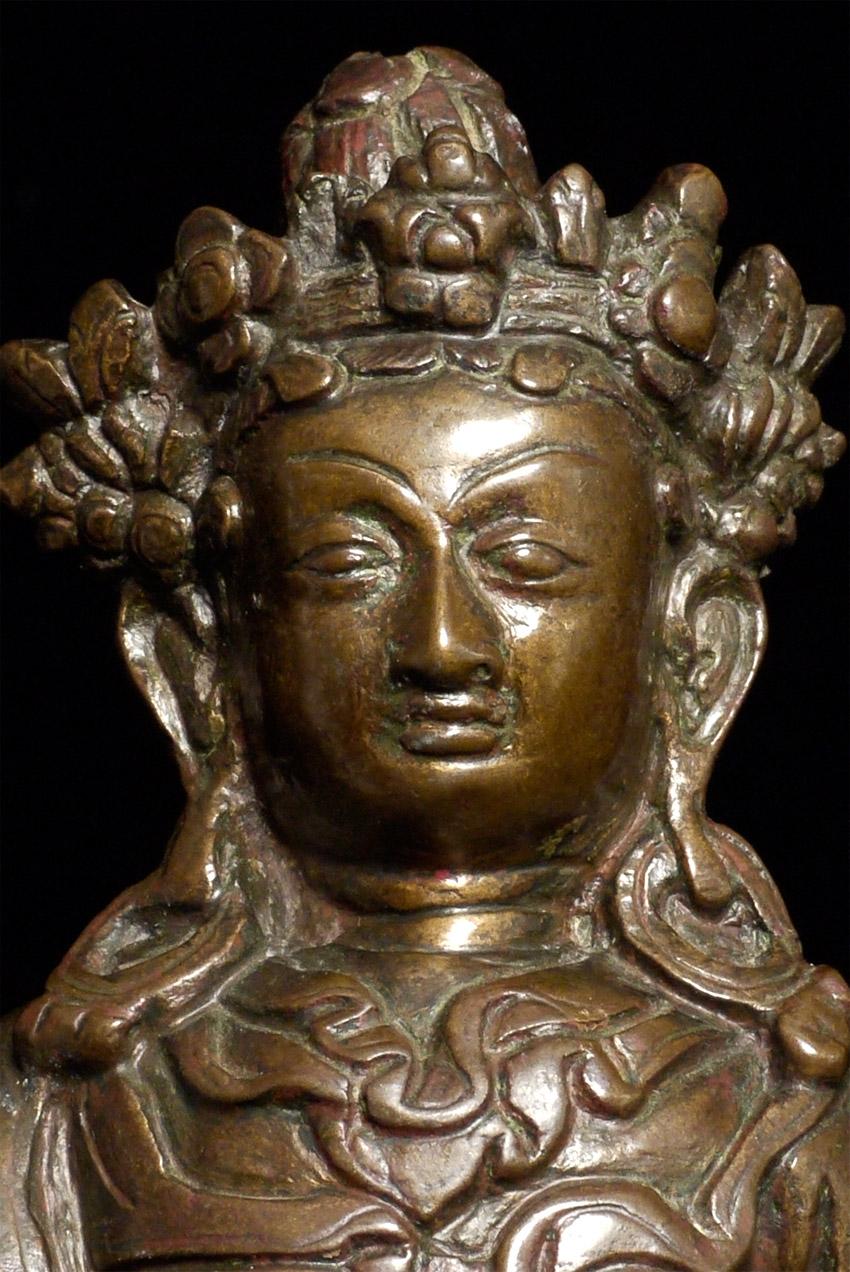 18thC Tibetan Buddha or Bodhisattva. Rare and Fine - 9460 In Good Condition For Sale In Ukiah, CA