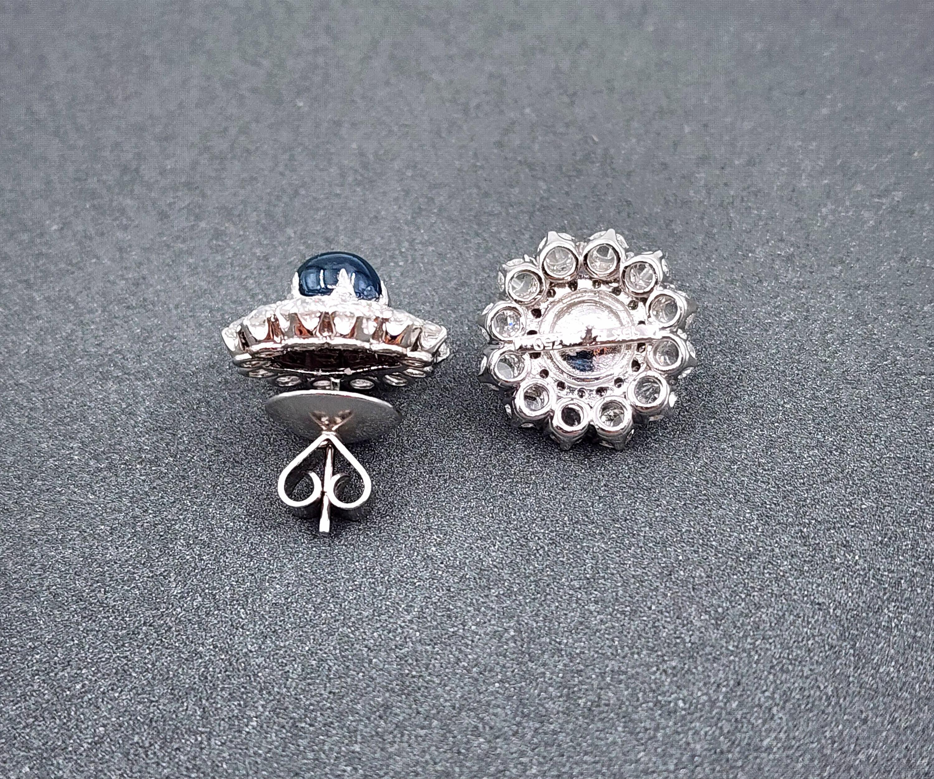 cabochon sapphire earrings