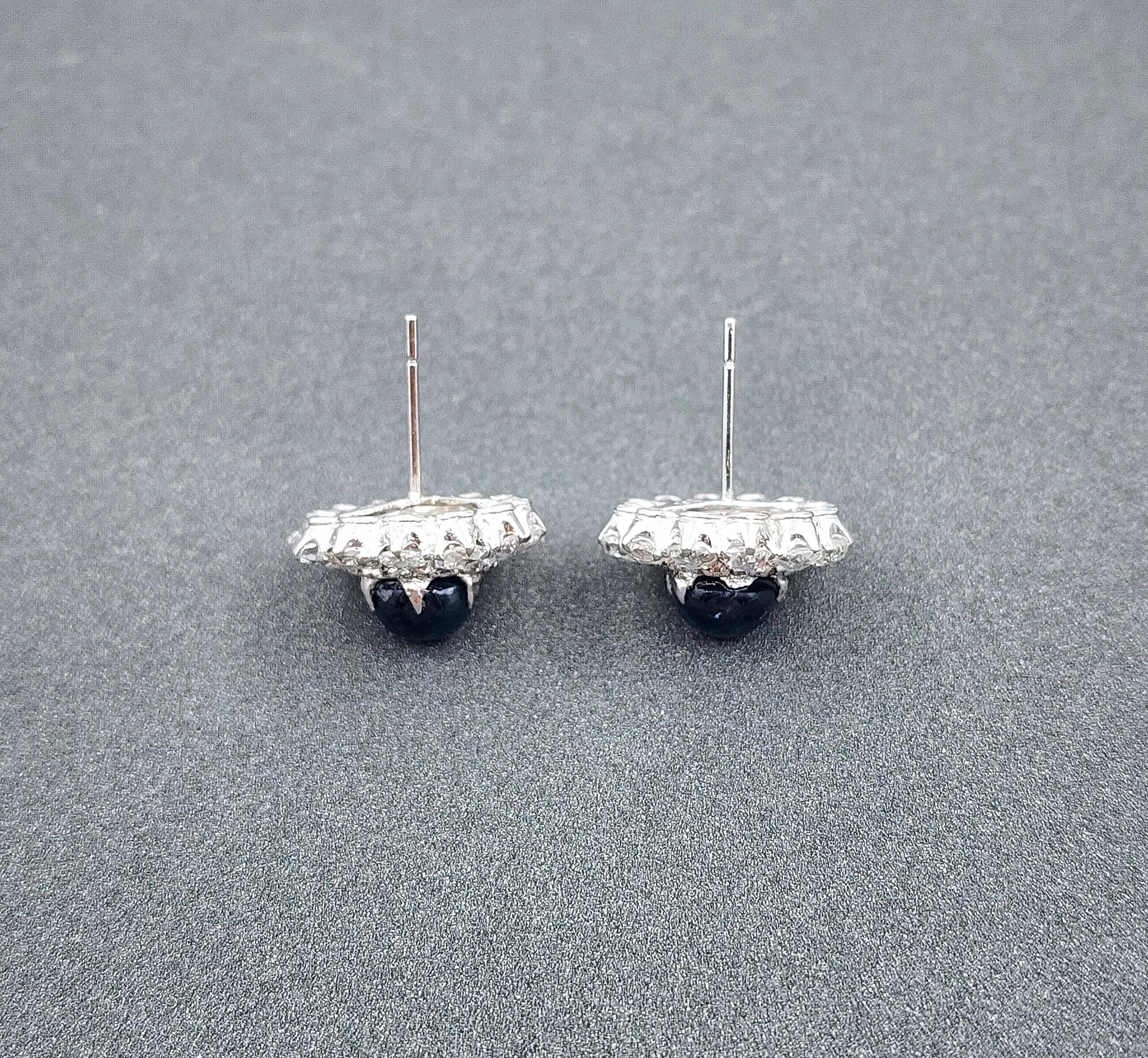 sapphire cabochon earrings