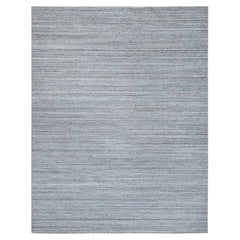 8
1 "x10
 Arsenic Gray handgewebter moderner Striae Design Wolle Orientteppich