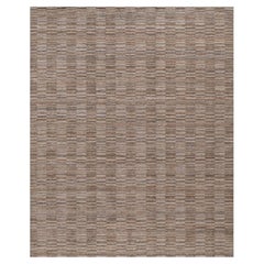 Tappeto orientale in poliestere con motivo a griglia moderno, tessuto a mano, colore Beaver Brown, 8'1" x 10'