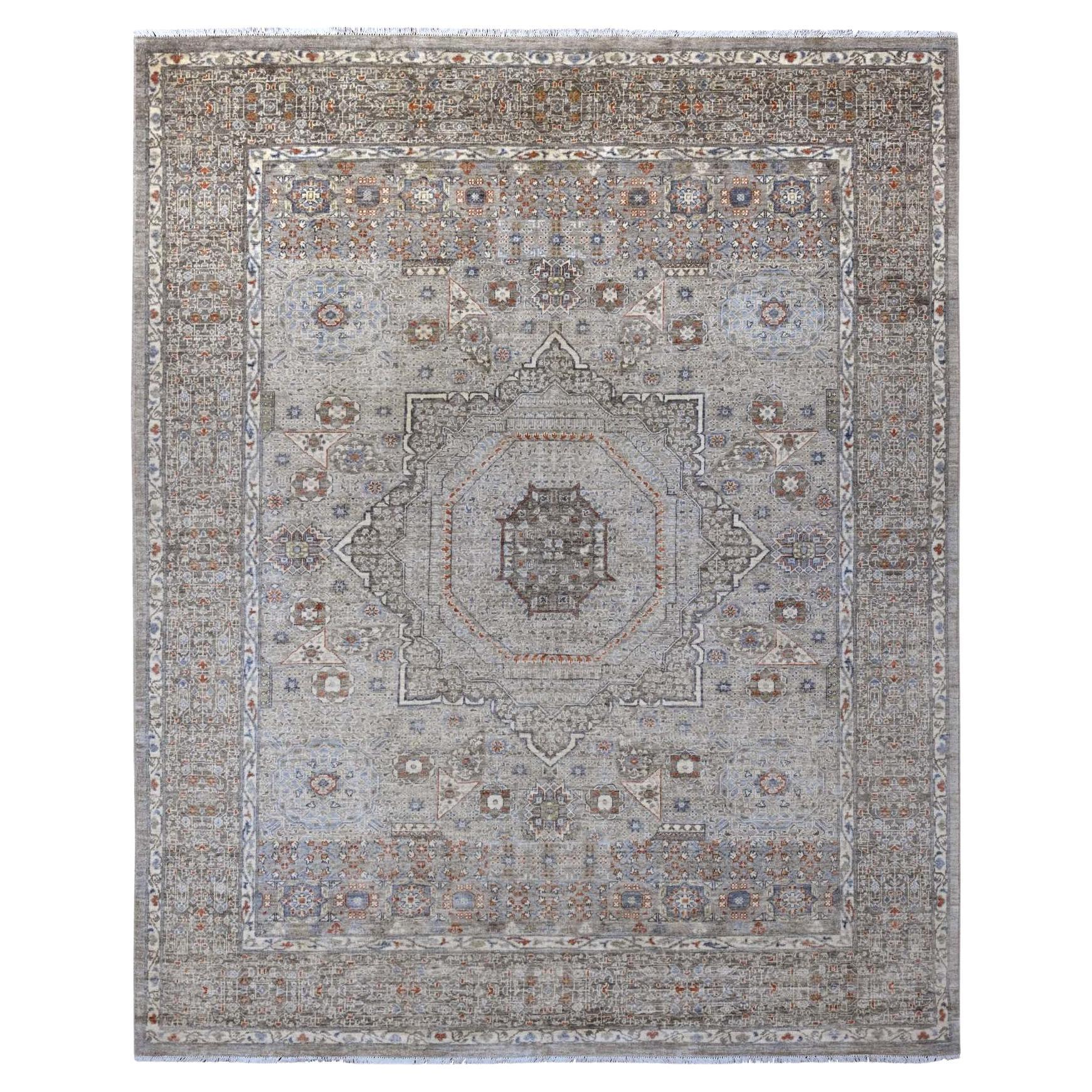 8
1 "x10
Gris 14ème siècle Mamluk Dynasty Design Rugs en laine noués à la main