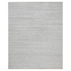 8'1"x10' Gray Hand Loomed Modern Plain Design Natural Wool Oriental Rug