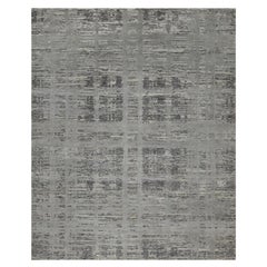 8'1"x10' Gray Modern Design Hand Spun Undyed Natural Wool Hand Knotted Rug