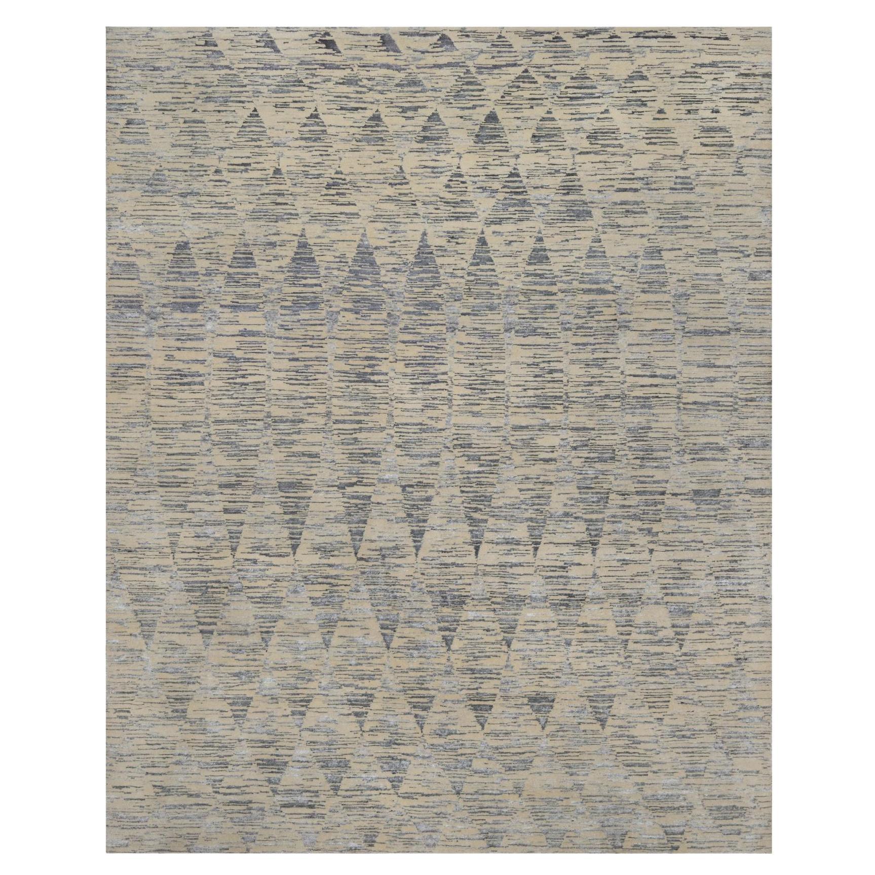 8
1 "x10
 Marfil Lana Natural Sin Teñir Diseño Circular Repetitivo Alfombra Anudada a Mano en venta