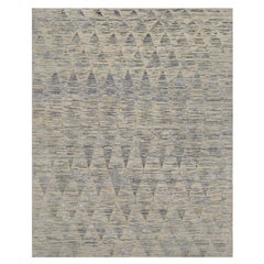 8
1 "x10
 Elfenbein Natürliche ungefärbte Wolle Wiederholtes Kreisförmiges Design Handgeknüpfter Teppich