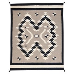 8'1"x10' Khaki Brown Hand Woven Flat Weave Southwest Geometric Design Wool Rug