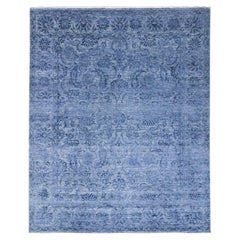 8'1"x10' Purple Saturated Colors and Design Hand Knotted Wool & Silk Rug