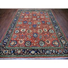 8'1"x10' Red Northwest Persian with All Over Design Hand Knotted Pure Wool Rug