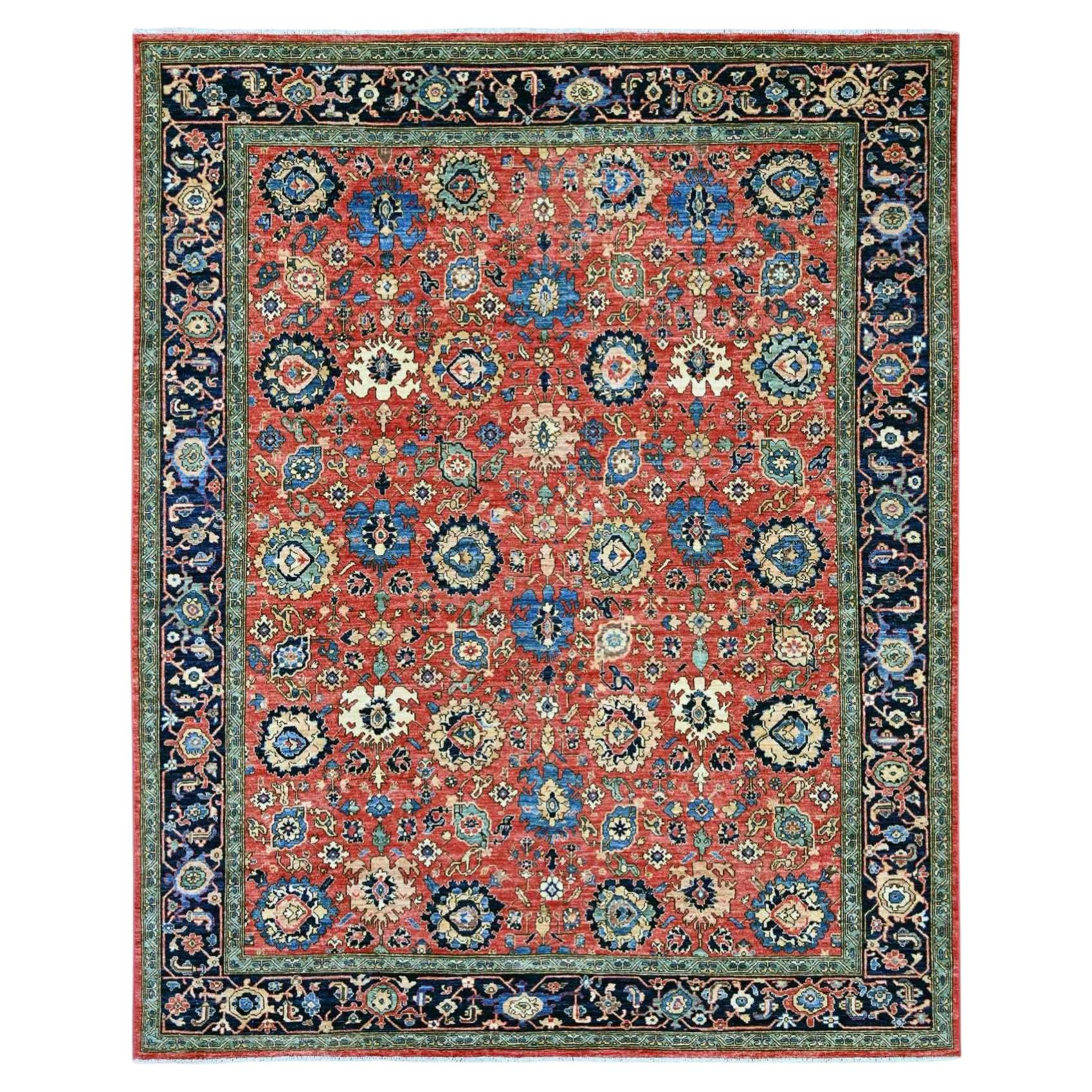 8'1"x10' Red Northwest Persian with All Over Design Hand Knotted Pure Wool Rug