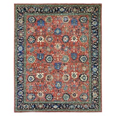 8'1"x10' Red Northwest Persian with All Over Design Hand Knotted Pure Wool Rug
