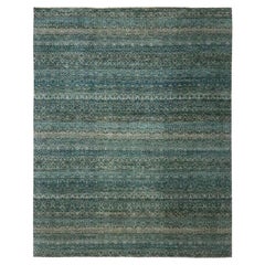 8
1 "x10
 Tapis en laine pure Kohinoor Herat à motifs géométriques, noué à la main, vert sarcelle