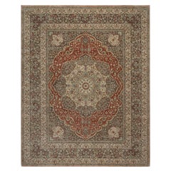 8'1 "x10'1" Rouge brique antique Tapis en laine douce Heriz Re-Creation noué à la main