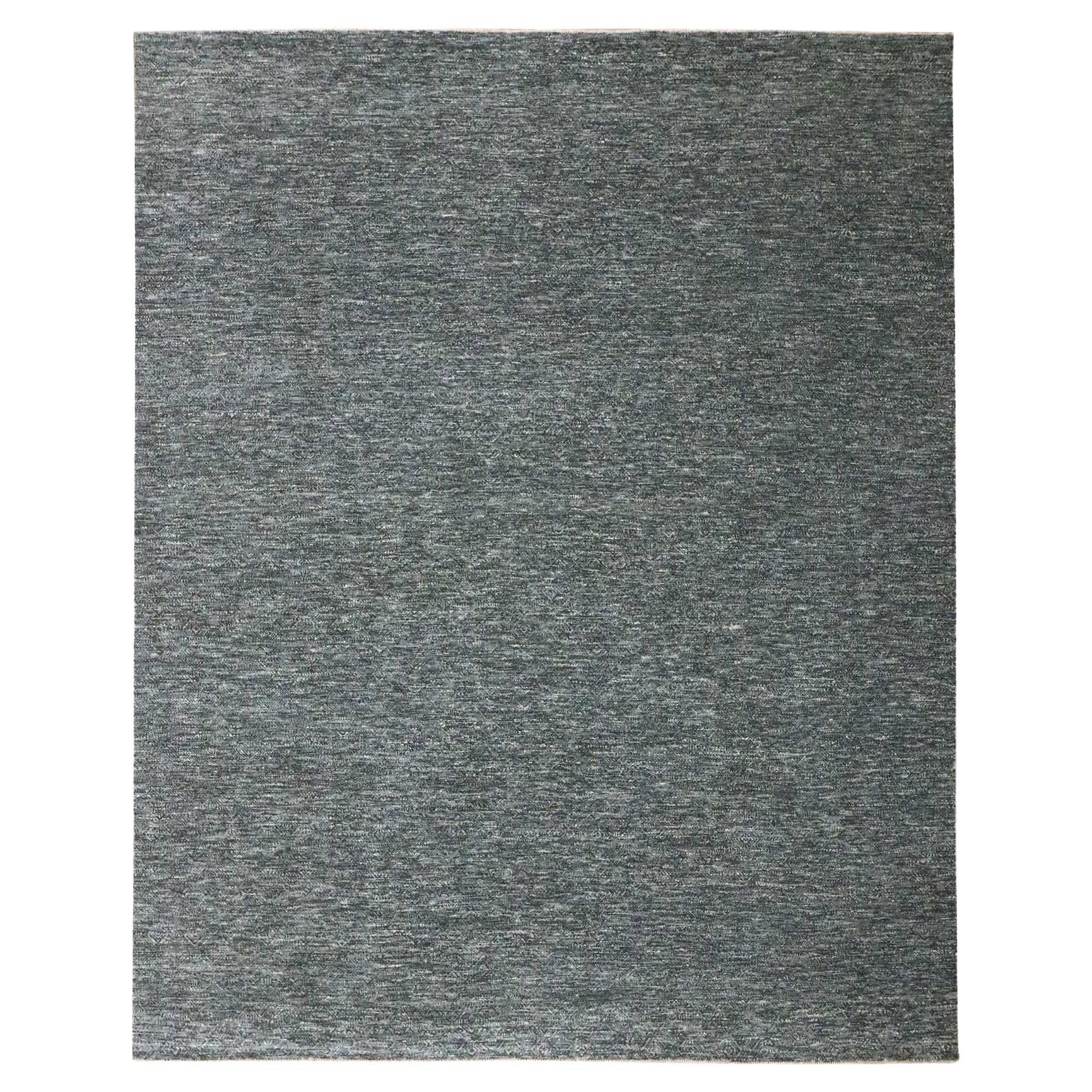 8'1 "x10'1" Gris Kohinoor Herat Tapis de laine noué à la main à motifs géométriques répétitifs