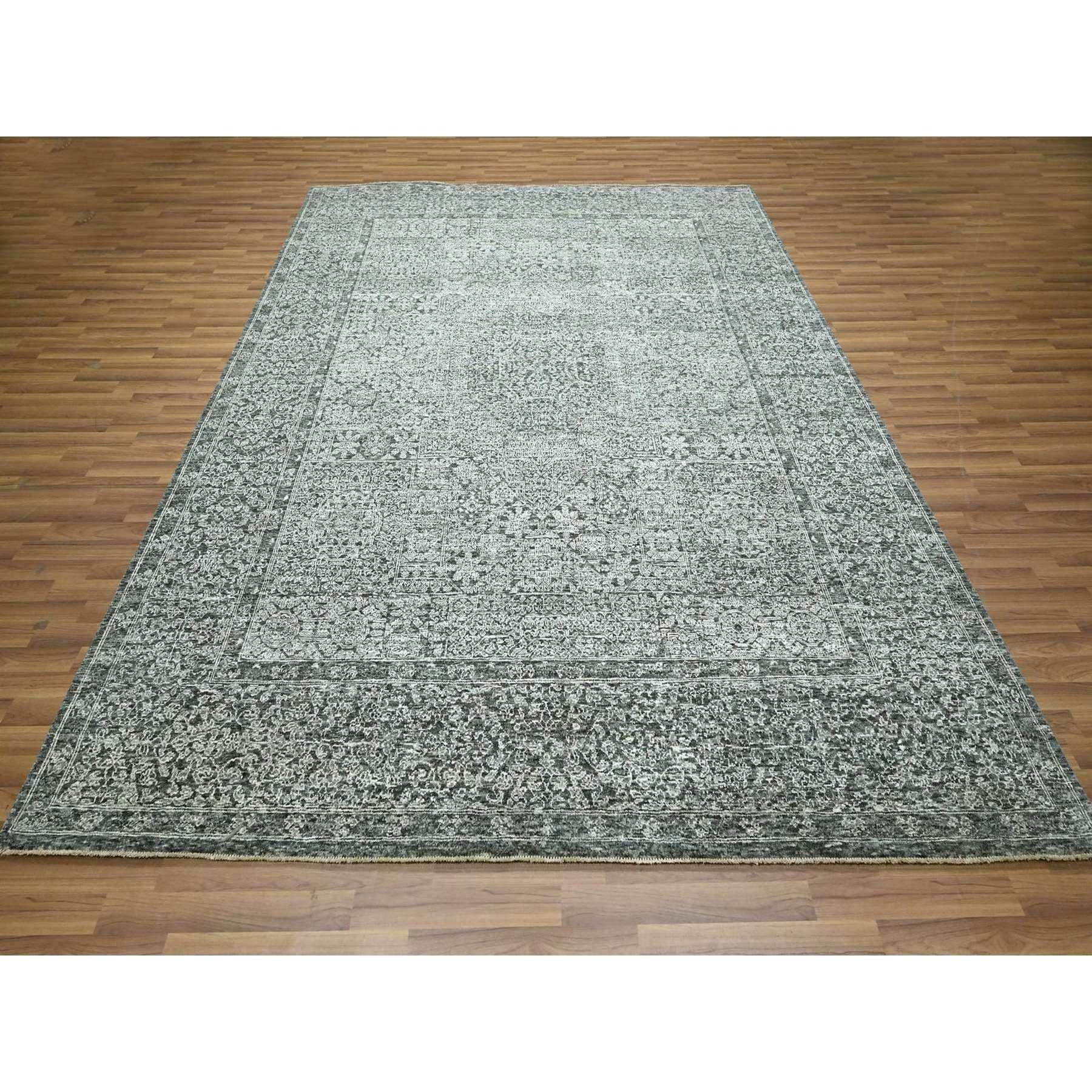 Grigio tempesta, Design Mamluke, Influenza preistorica del 14° secolo, Tinture naturali, Annodato a mano, Pura lana, Tappeto orientale
Materiali primari: Lana
Lattice: No Pile 
altezza: 0,25 pollici
Stile: Tradizionale
Colore primario: Grigio
Colori
